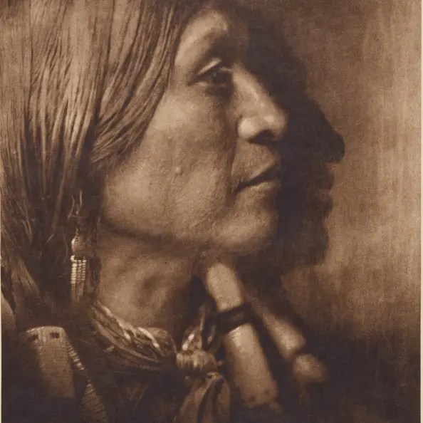 Profile portrait of a native person.